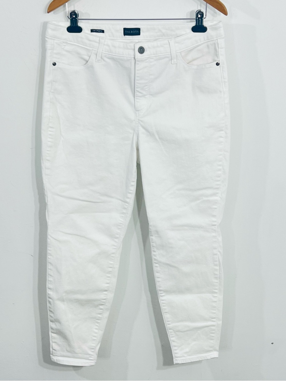 Talbots White Jegging Jeans Stretch 5 Pocket Zip Button Petite Size 14P Stretch